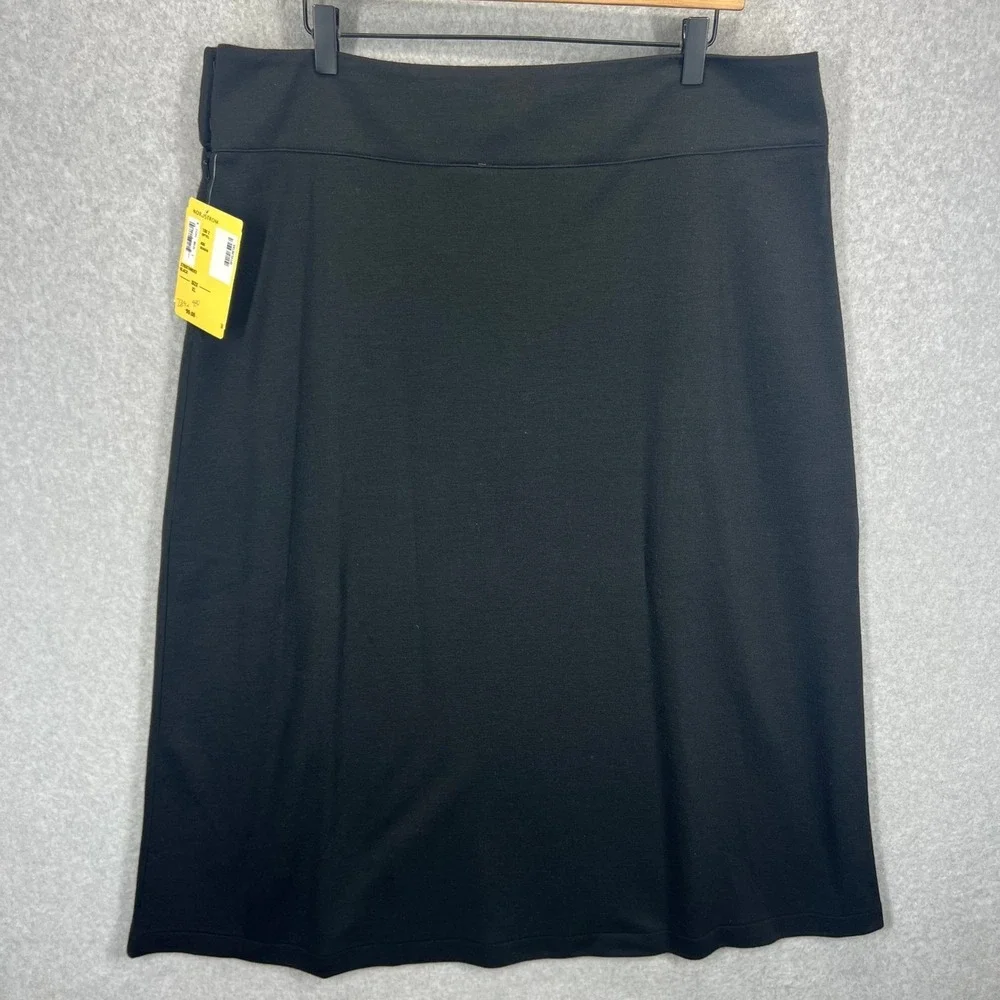 Lauren Ralph Lauren Skirt Women‎ XL Black Beacon F Wool Blend Knit Pencil NWT